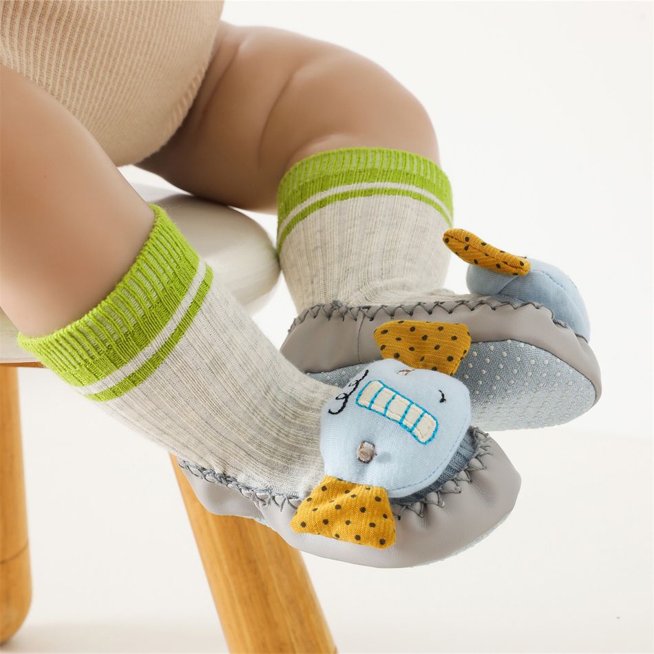 Baby 3D Cartoon Non-slip Grip Shoe Socks Grey big image 5