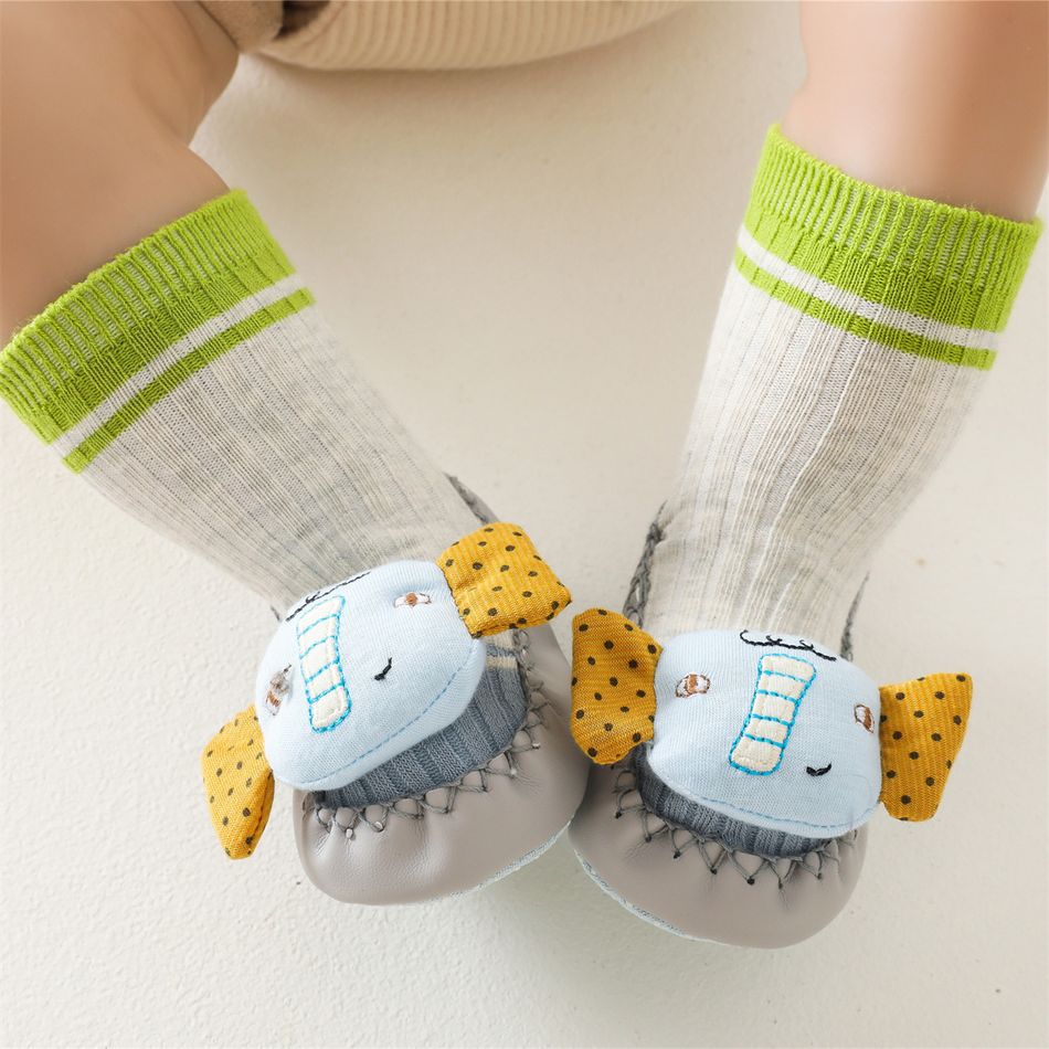 Baby 3D Cartoon Non-slip Grip Shoe Socks Grey