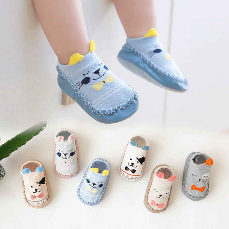 Baby/Kleinkind 3D-Cartoon-Tier-Schuh-Socken weiß
