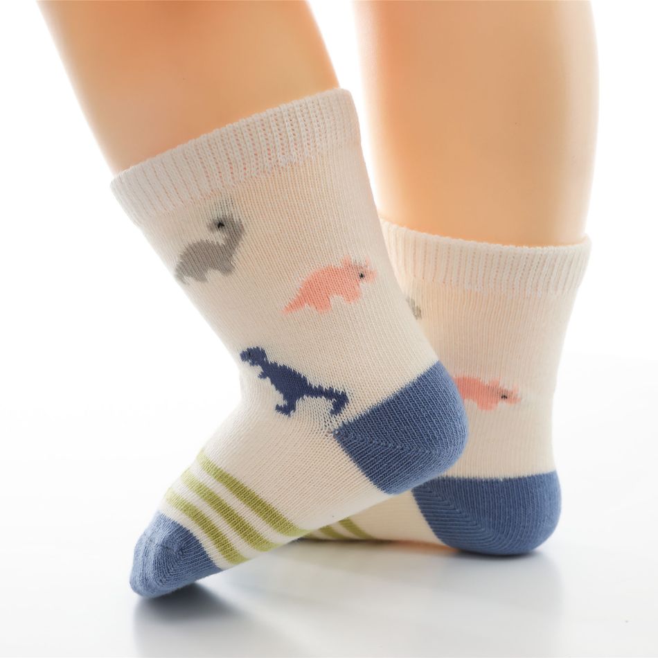 4-pairs Baby / Toddler Cartoon Dinosaur Pattern Crew Socks Set Multi-color big image 6