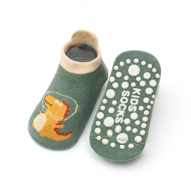 2 pares de meias de padrão animal de desenho animado de bebê Verde Escuro big image 3