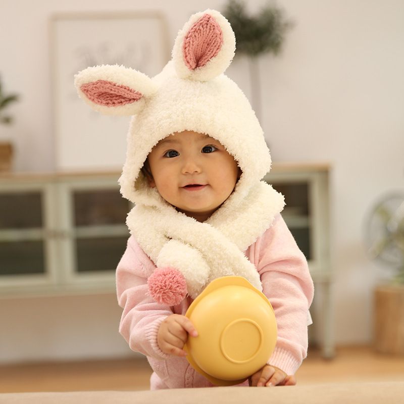 Baby-Plüsch-Cartoon-Hase-Hut weiß big image 1