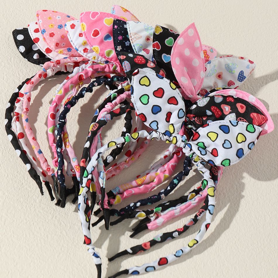 12Pcs Colorful Bunny Ears Headband for Girls Multi-color big image 2