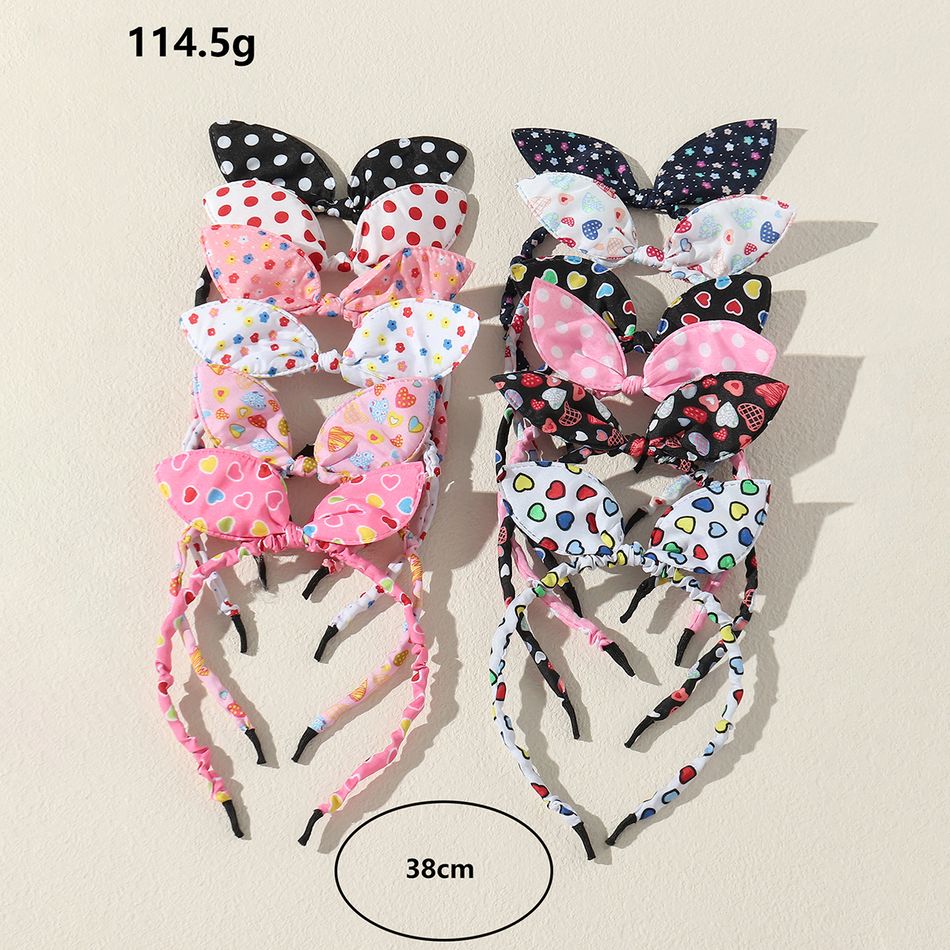 12Pcs Colorful Bunny Ears Headband for Girls Multi-color