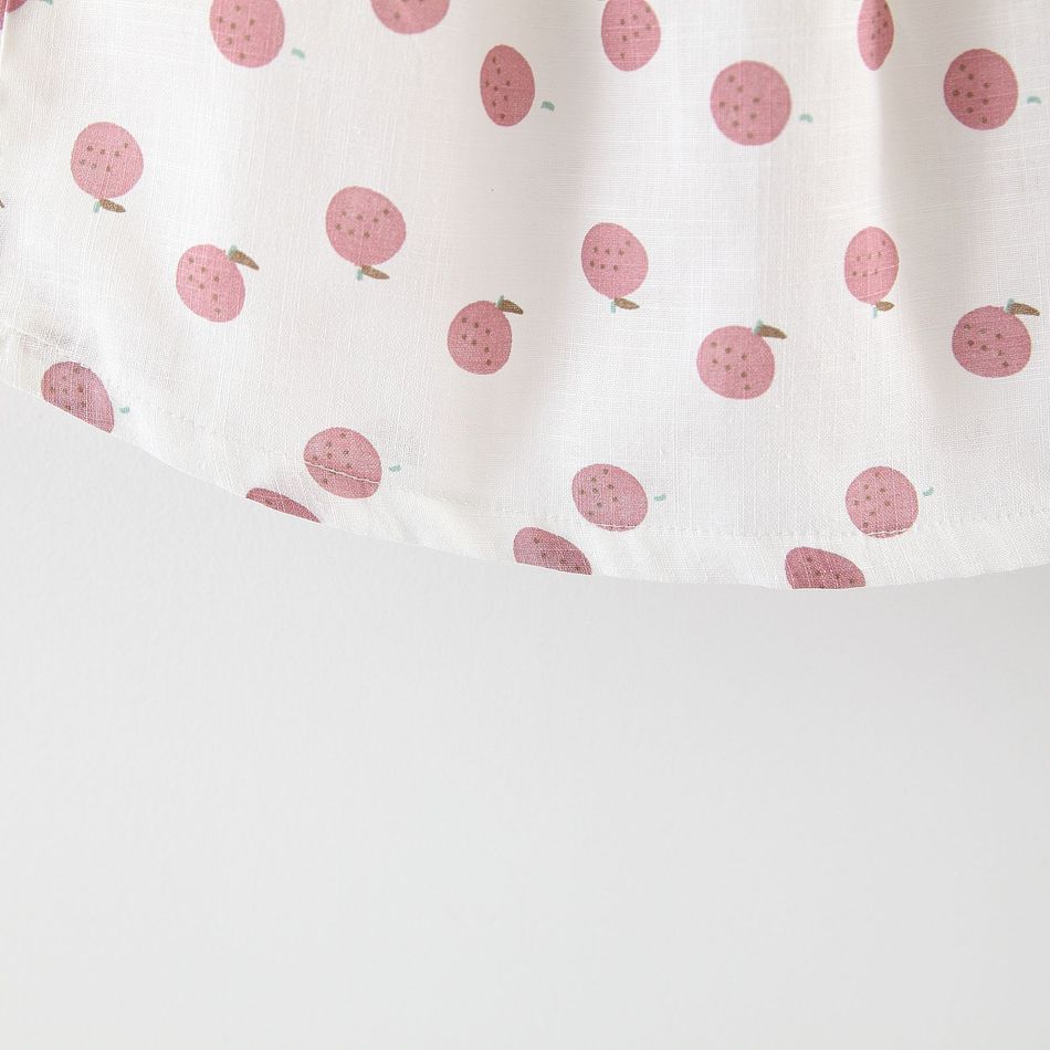 2-piece Toddler Girls Fruit Print Bow Top and Shorts Set Pink big image 2