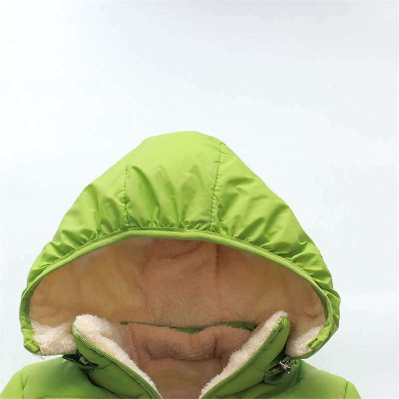 Baby / Toddler Causal Fluff Solid Long-sleeve Hooded Coat Green big image 2