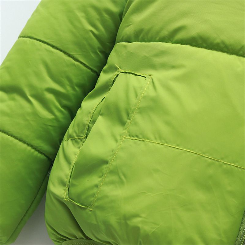 manteau à capuche uni à manches longues en peluche pour bébé / tout-petit Vert big image 4