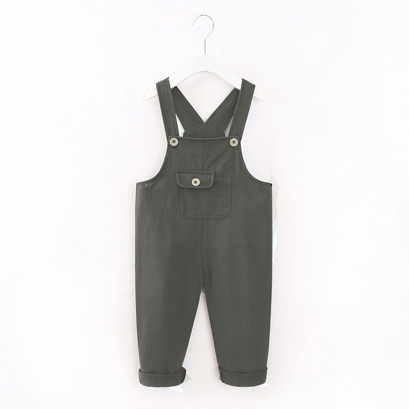 Baby / Toddler Stylish Solid Overalls Dark Grey