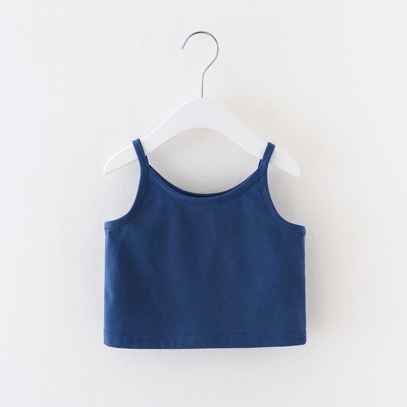 Baby / Toddler Girl Casual Solid Crop Camisole Top Royal Blue
