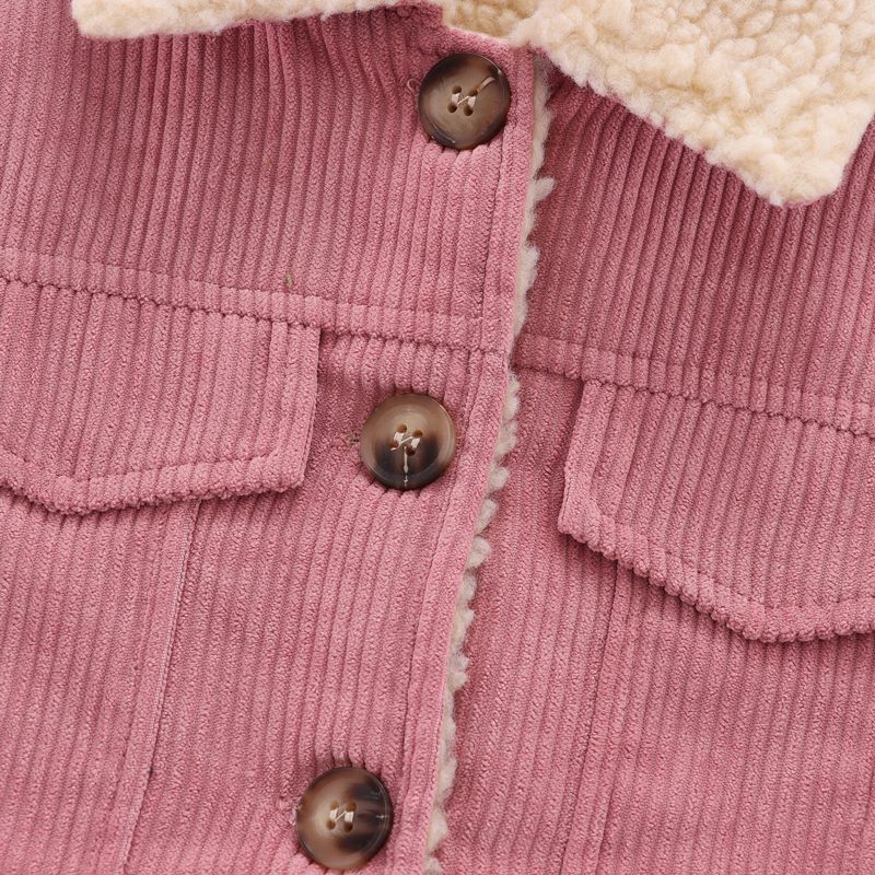 Enfant en bas âge Unisexe Revers Tendance Manteau / Veste Rose big image 4