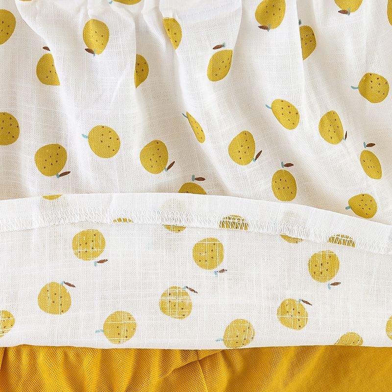 2-piece Toddler Girls Fruit Print Bow Top and Shorts Set Yellow big image 4