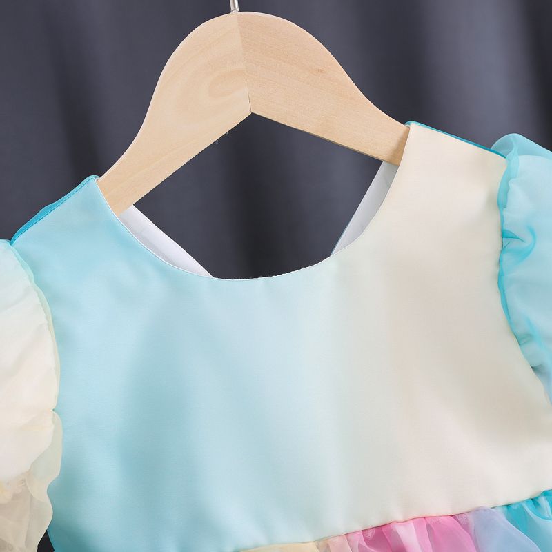 Toddler Girl Rainbow Bow Stunning Dress Multi-color big image 4