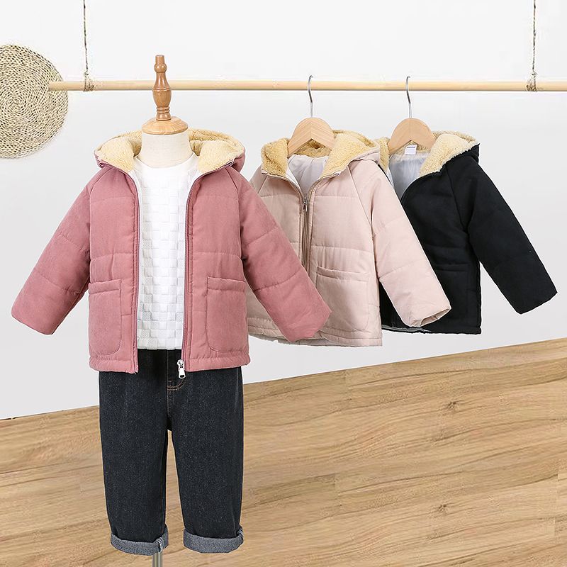 Toddler Girl Playful Ear Design Fleece Hooded Coat Pink big image 7