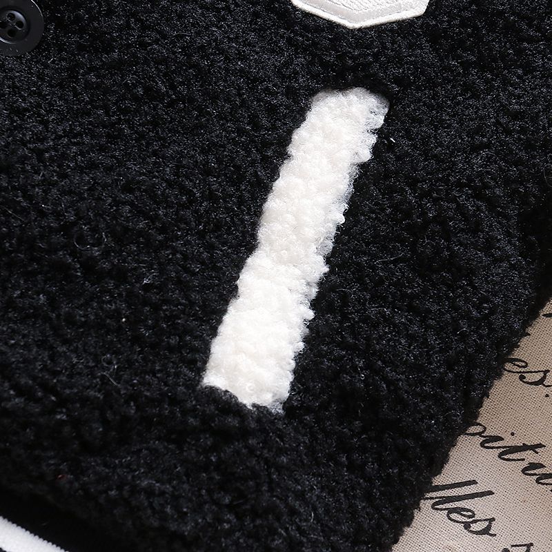 Toddler Boy Classic Textured Fleece Bomber Jacket Black big image 3