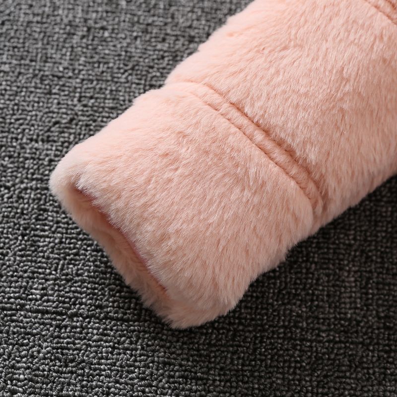 Toddler Girl Trendy Solid Color Fluffy Faux Fur Coat Pink big image 4