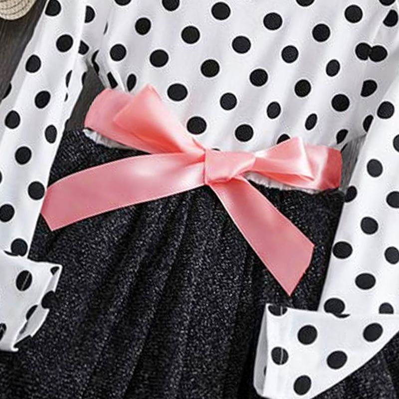 Baby/Toddler Girl Pretty Polka Dot Bow Stitching Dress White big image 3