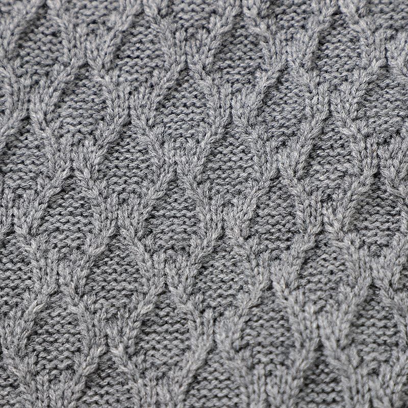 2pcs Solid Knitted Long-sleeve Baby Set Grey big image 3