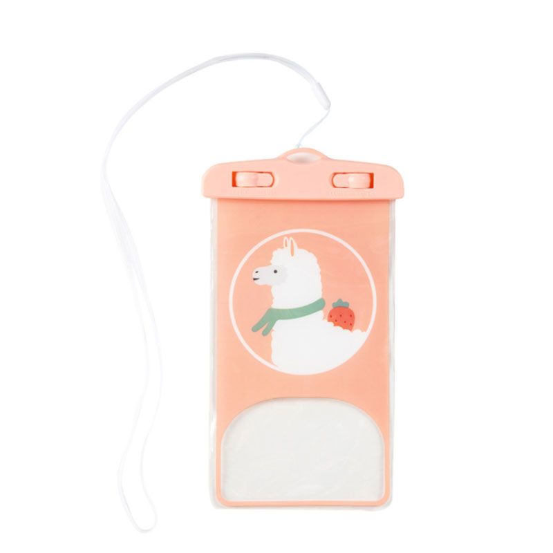 saco impermeável telefone celular com tela sensível ao toque e saco do telefone móvel vedação especial para a natação Rosa Claro