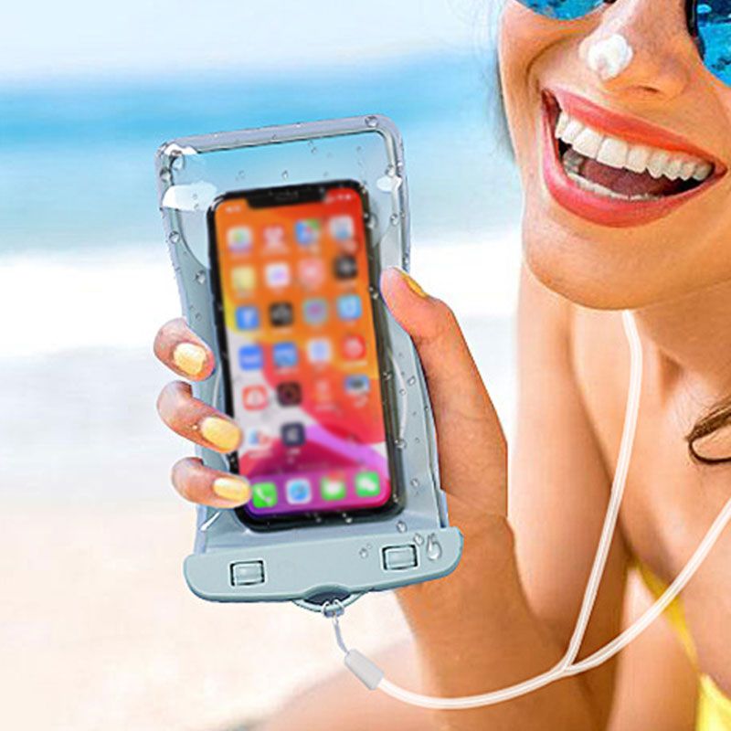 saco impermeável telefone celular com tela sensível ao toque e saco do telefone móvel vedação especial para a natação Rosa Claro big image 2