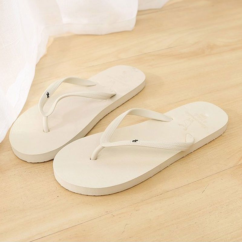 Summer Flip Flops Beach Shoes Slippers Outer Wear Clip Beige