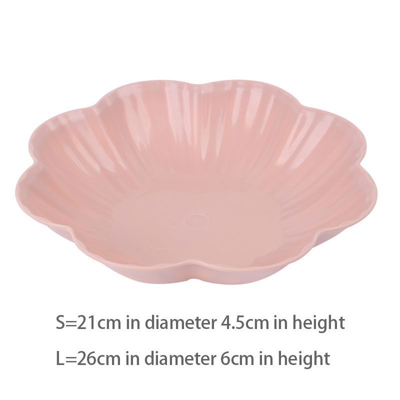 Plastic Fruit Plate Candy Plate Modern Living Room Fruit Snacks Dessert Cake Dessert Bread Plates Light Pink