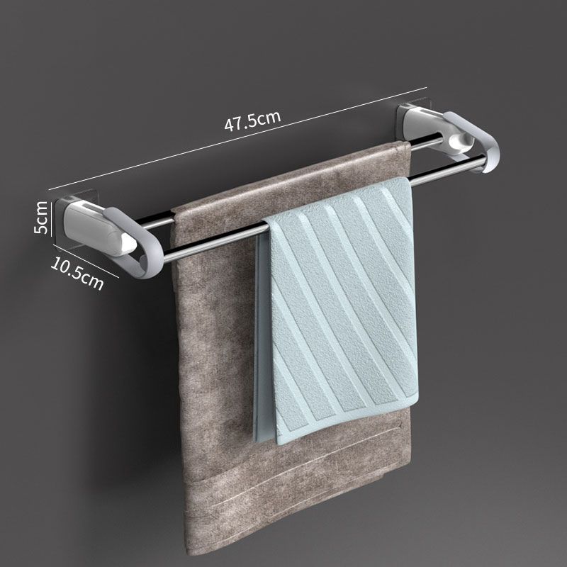 Multifunction Punch-free Stainless Steel Single Folding Towel Rack Kitchen Non-Perforated Hanging Rod Cabinet Door Rag Hanger White