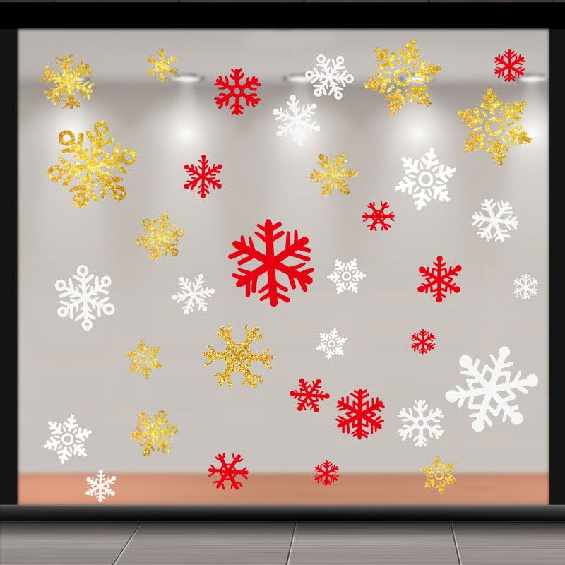 Merry Christmas Window Clings Window Static Stickers for Glass Windows Nude