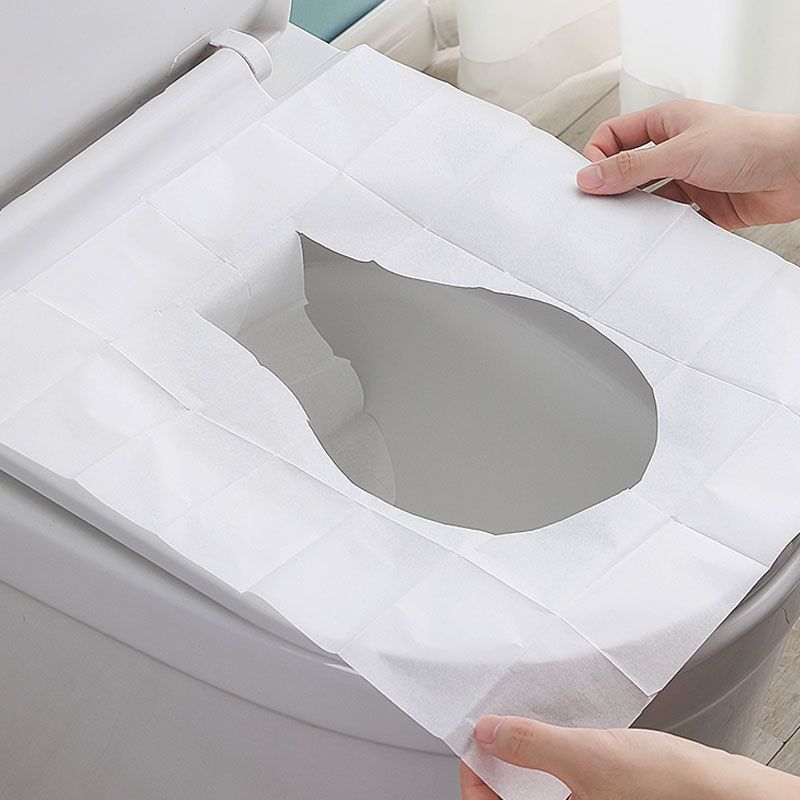 50-pack Disposable Toilet Seat Cover Paper Biodegradable Flushable for Kids Potty Training and Adults Public Restrooms Outdoor White