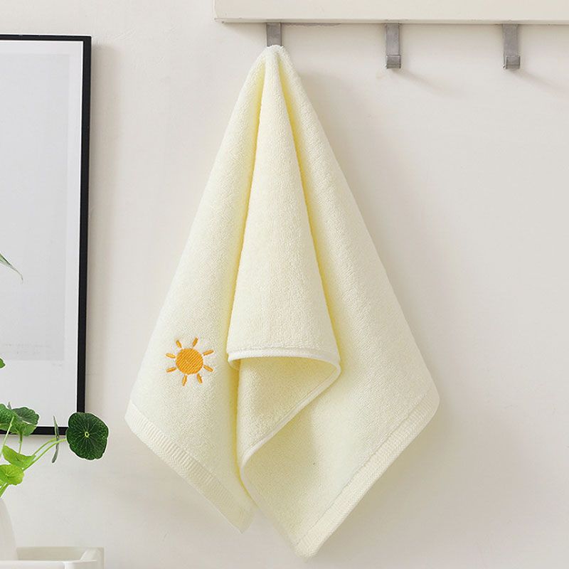 100% Cotton Embroidered Towel Washcloth Absorbent Quick Drying Bath Towel Ultra Soft and Gentle Coral Fleece Face Towel Bath Towel White