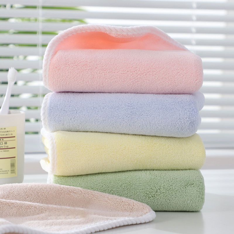 Asciugamano di colore puro Asciugamano assorbente Asciugamano da bagno ad asciugatura rapida Asciugamano da bagno in pile corallo ultra morbido e delicato Rosa big image 3