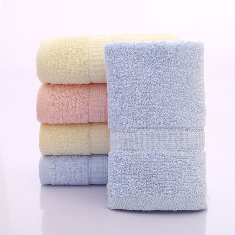 100% algodão toalha de banho de cor sólida lavagem do rosto toalha de absorção de água macia toalha de banho doméstica Rosa big image 5