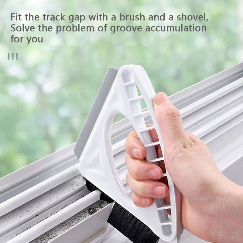 Universal Window Cleaner Tool Window Groove Gap Cleaning Brush Hand-held Window Track Cleaning Brush Wipe Easily Light Grey big image 3