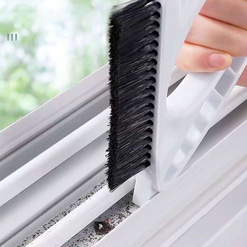 Universal Window Cleaner Tool Window Groove Gap Cleaning Brush Hand-held Window Track Cleaning Brush Wipe Easily Light Grey big image 4
