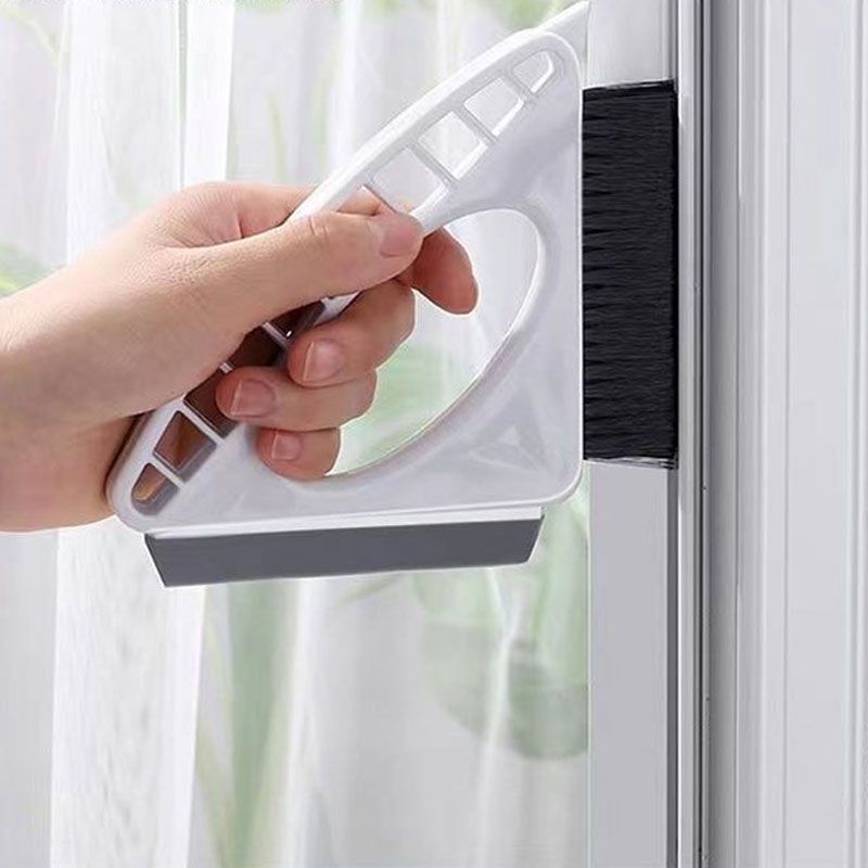 Universal Window Cleaner Tool Window Groove Gap Cleaning Brush Hand-held Window Track Cleaning Brush Wipe Easily Light Grey big image 6