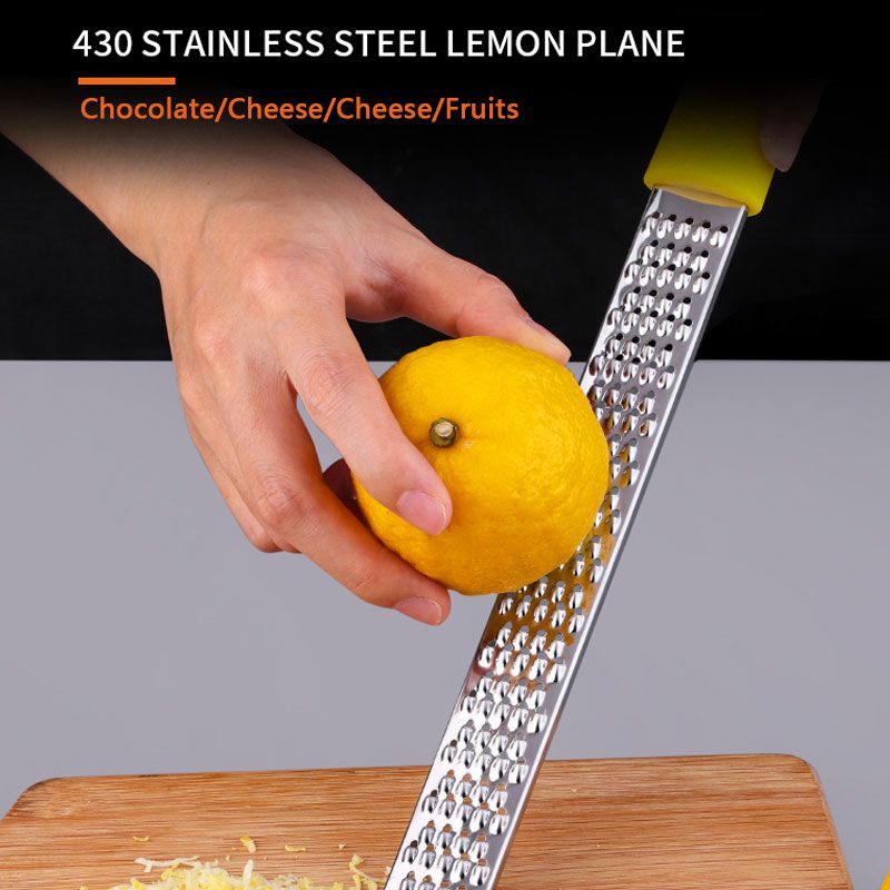 Lemon Zester Stainless Steel Chocolate Fruits Cheese Ginger Grater Shredder Kitchen Tools Yellow big image 2