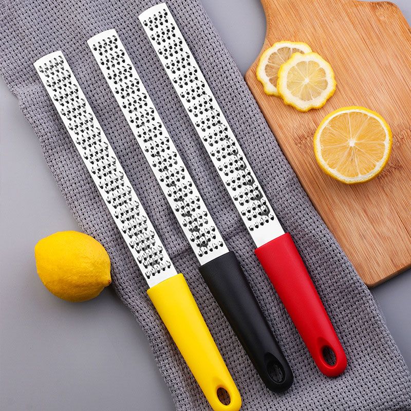 Lemon Zester Stainless Steel Chocolate Fruits Cheese Ginger Grater Shredder Kitchen Tools Yellow big image 3