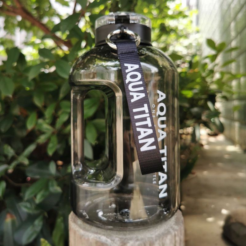 1500ML Gym Water Bottle with Motivational Time Marker and Handle Large Capacity Leak-proof Big Water Jug Black big image 7