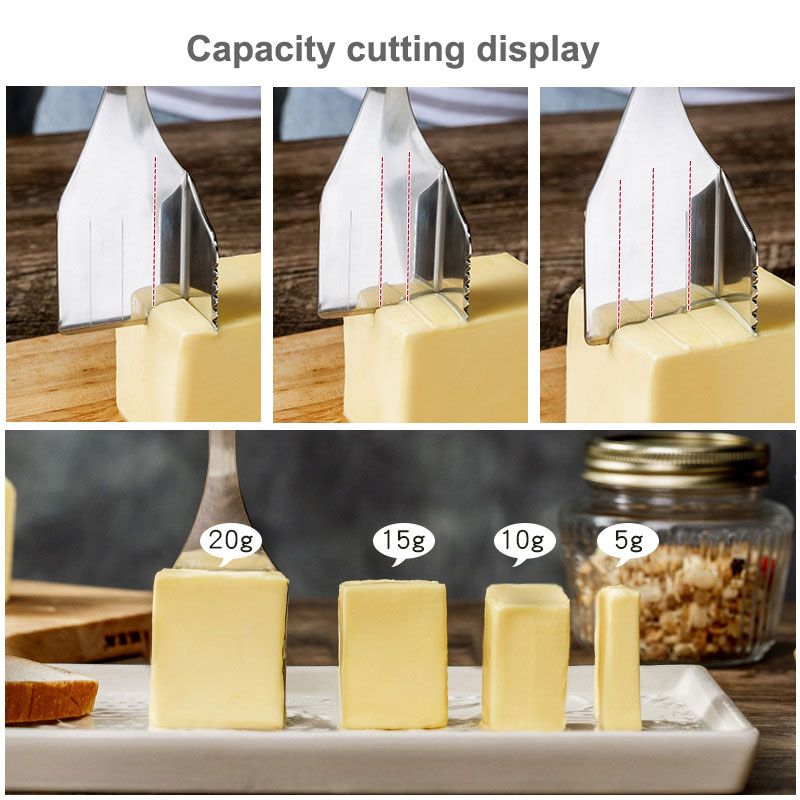 faca de manteiga de aço inoxidável espalhador de manteiga utensílios de cozinha faca de canto de queijo raspador Cinzento Claro big image 2