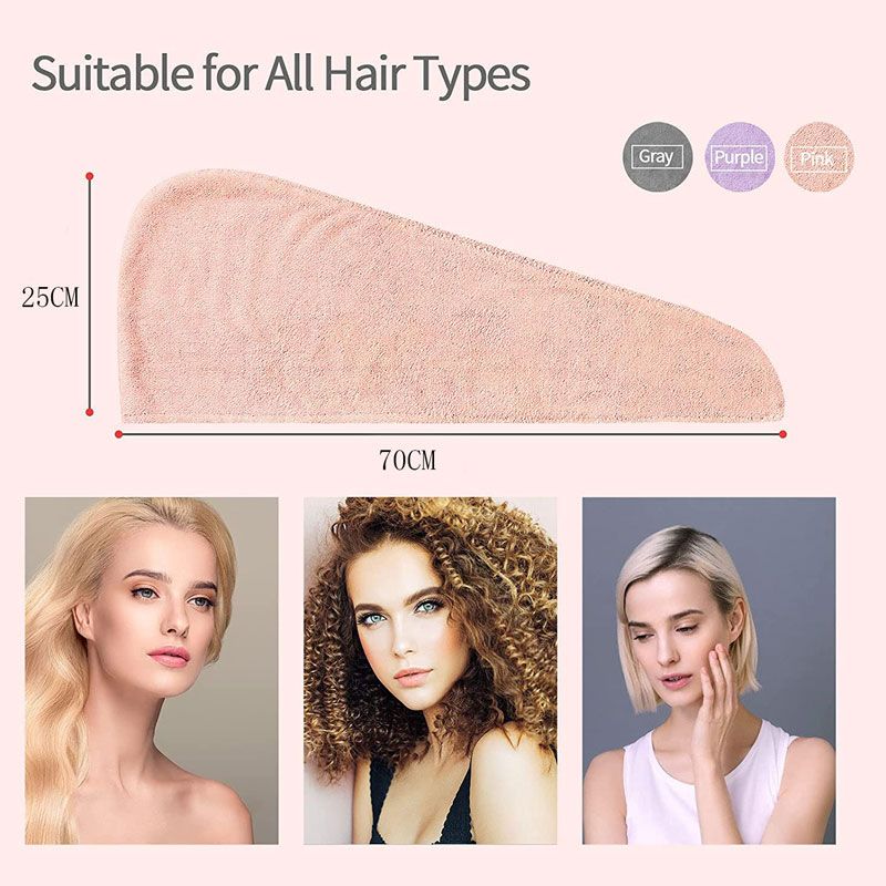 Damen-Haartuchwickel, multifunktional, super saugfähig, schnell trocknender Haarturban zum Trocknen von Haaren rosa big image 4