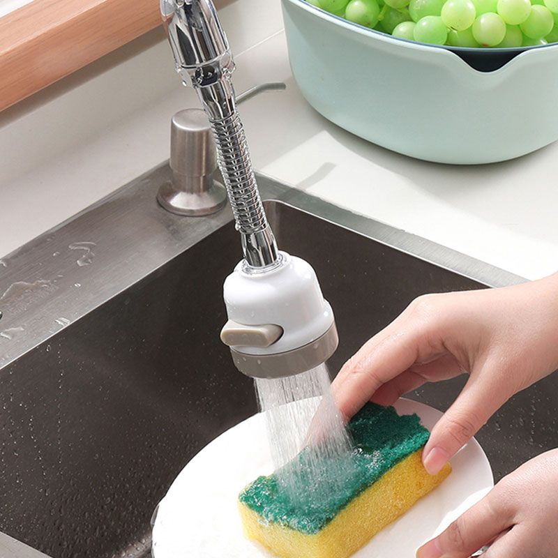 Faucet Bubbler Splash Head Filter Kitchen Movable Booster Three Gear Adjustable Tap Water-Saving Device Nozzle Light Grey big image 6