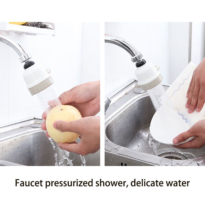 Faucet Bubbler Splash Head Filter Kitchen Movable Booster Three Gear Adjustable Tap Water-Saving Device Nozzle Light Grey big image 4