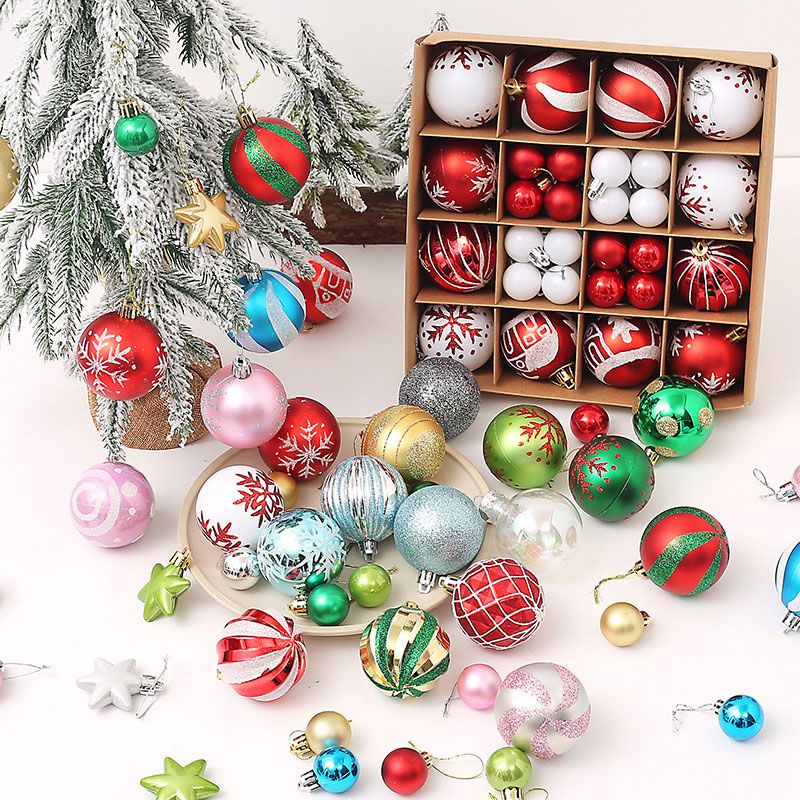 42-pack/44-pack Christmas Ball Ornaments Set with Stuffed Delicate Glittering Decorations for Xmas Tree Wreath Garland Decor Red big image 4