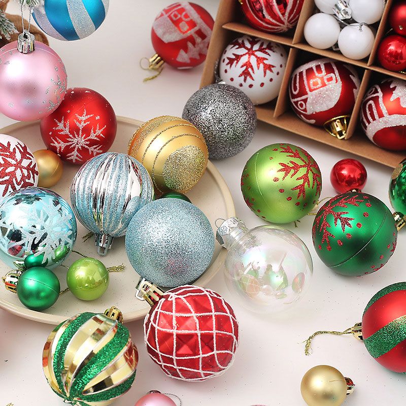 Conjunto de 42/44 pacotes de enfeites de bola de natal com delicadas decorações brilhantes recheadas para decoração de guirlanda de árvore de natal Vermelho