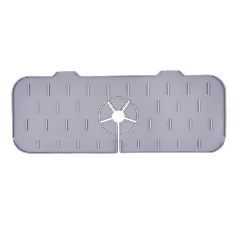 Évier de cuisine anti-éclaboussures tapis de robinet en silicone évier déflecteur anti-éclaboussures d'eau sous le robinet accessoires d'évier de cuisine Gris Clair big image 1