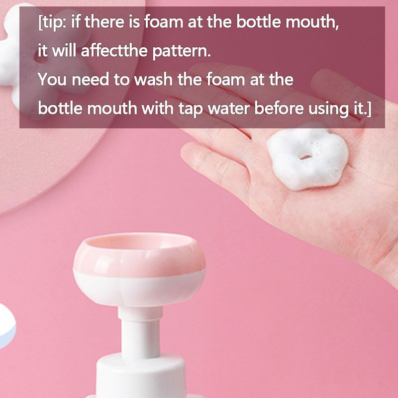 300ML Flower Type Foaming Soap Dispenser Refillable Pump Bottle for Shower Gel Liquid Hand Soap Facial Cleanser Bathroom Supplies Pink