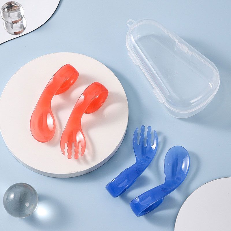 2-pack Color Changing Toddler Forks & Spoons Innovative Temperature Sensing and Discoloration Red big image 3