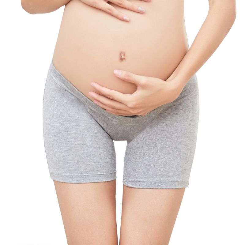Pregnant Women Low Waist V-shaped Maternity Shorts Light Grey
