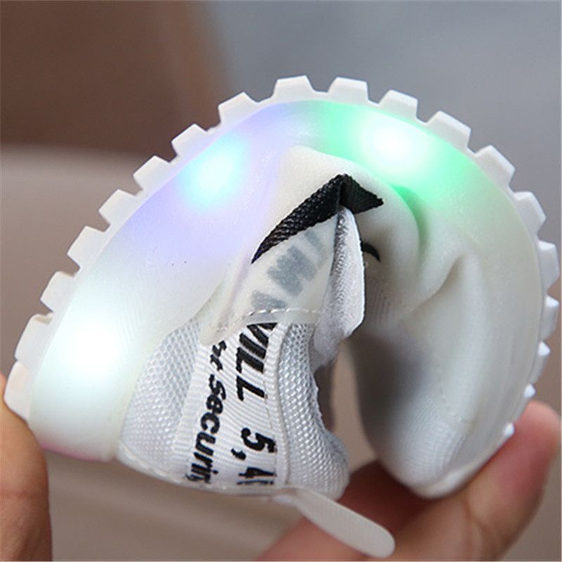 Baby / Toddler Lightning Print LED Sport Shoes White big image 4