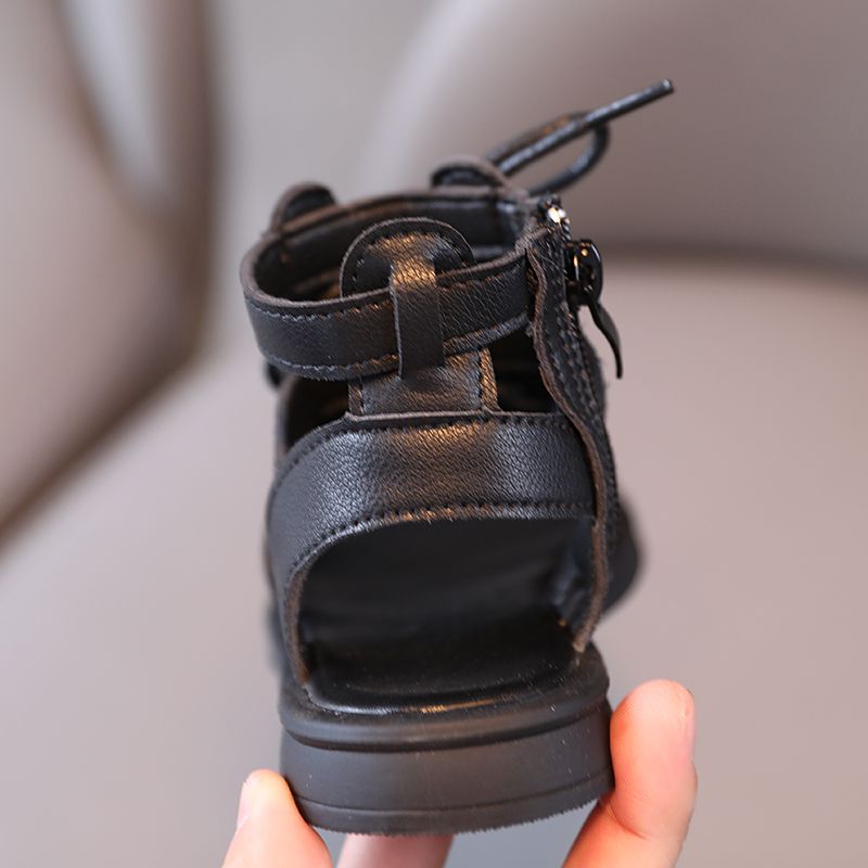 Toddler / Kid Soft Sole Black Gladiator Sandals Black big image 6