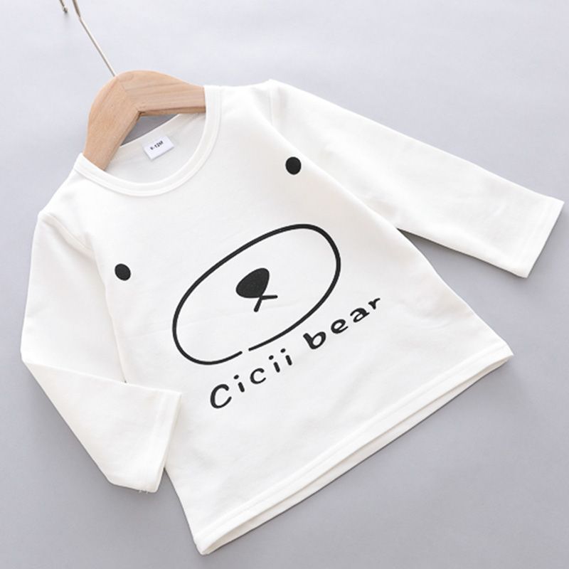 3-piece Toddler Boy Letter Bear Print White Long-sleeve T-shirt, Bomber Jacket and Elasticized Pants Set Khaki big image 2